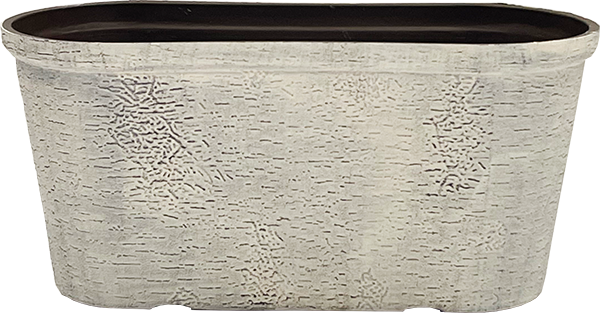 12 Inch Oval Planter White Birch - 24 per case - Decorative Planters